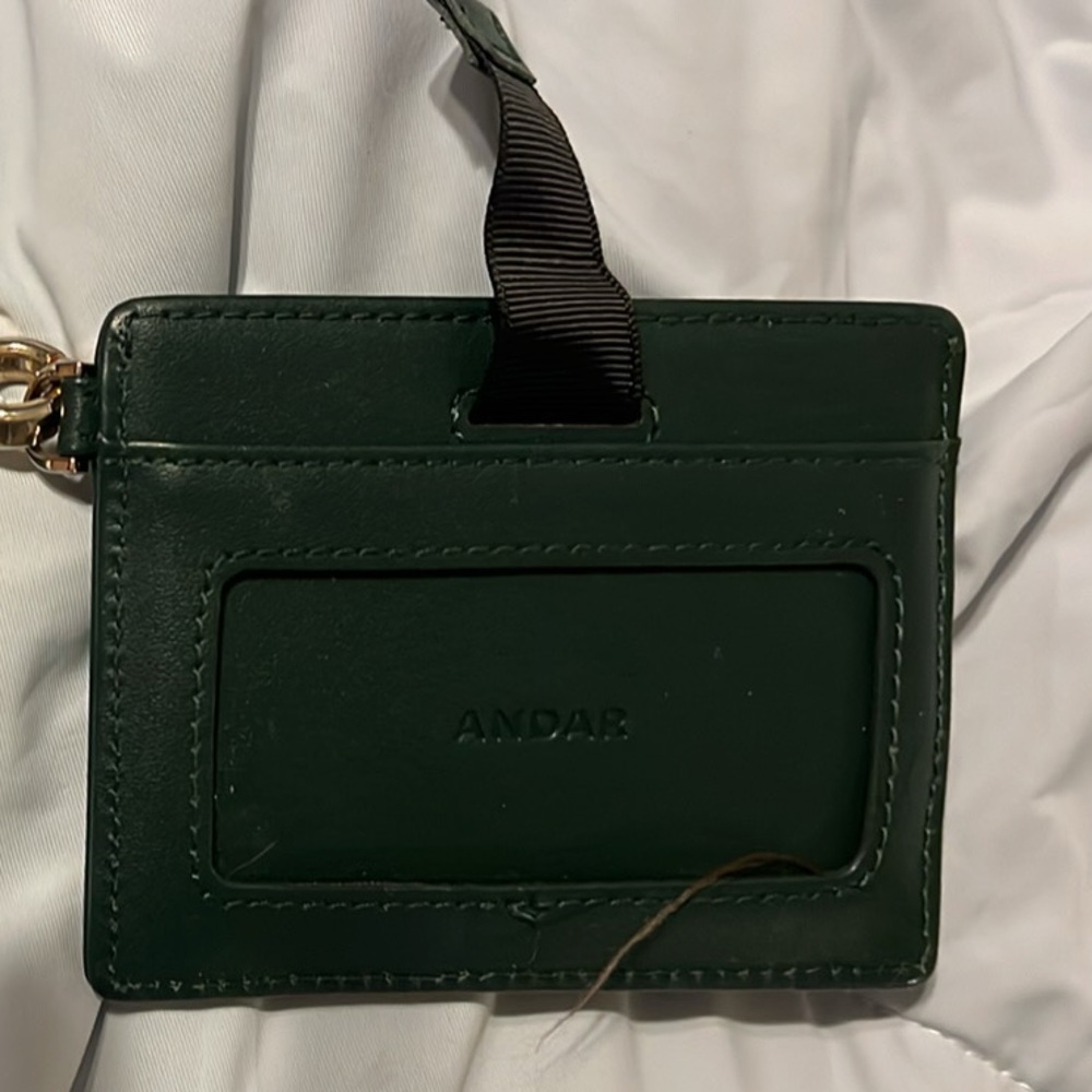 Forest Green Leather Wristlet
